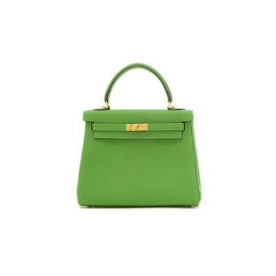 HERMÈS  KELLY 25 TOGO GREEN LIGHT GREEN (25*17*7cm) 